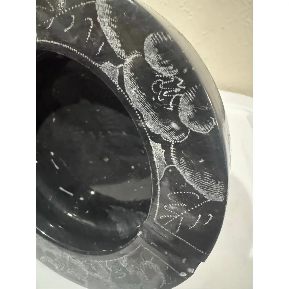 Hand Carved Etched Marble Ashtray